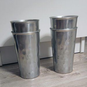 Retro Hammered Aluminum Tumblers - Set of 4